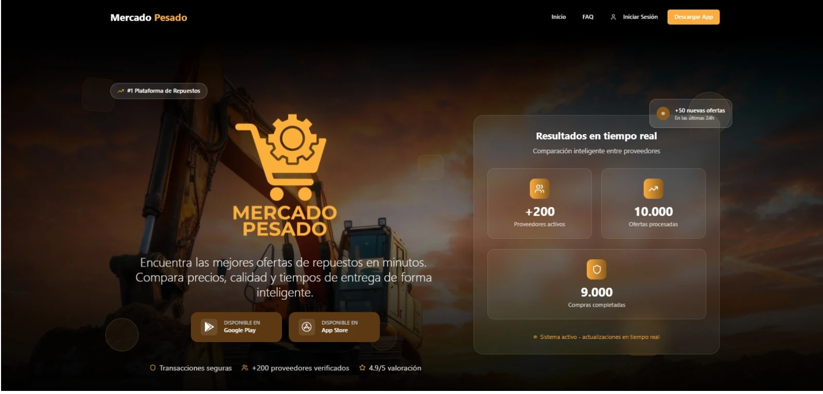Vista principal de Mercado Pesado